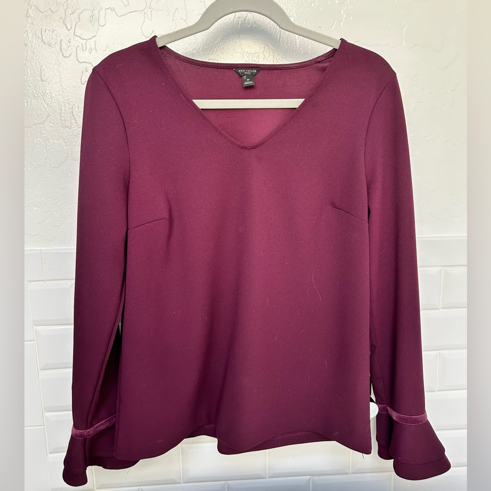 Ann Taylor burgundy blouse